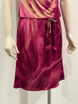 2000s Roberto Cavalli rose set top & skirt