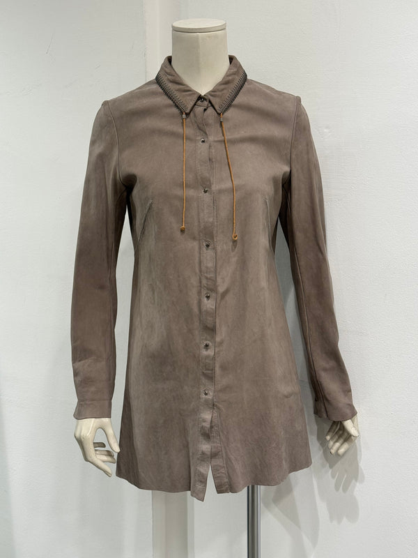 Isaac Sellam metal neck inserts leather jacket