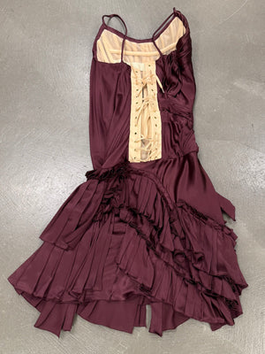 A/W2004 Roberto Cavalli corset ruffle mini dress