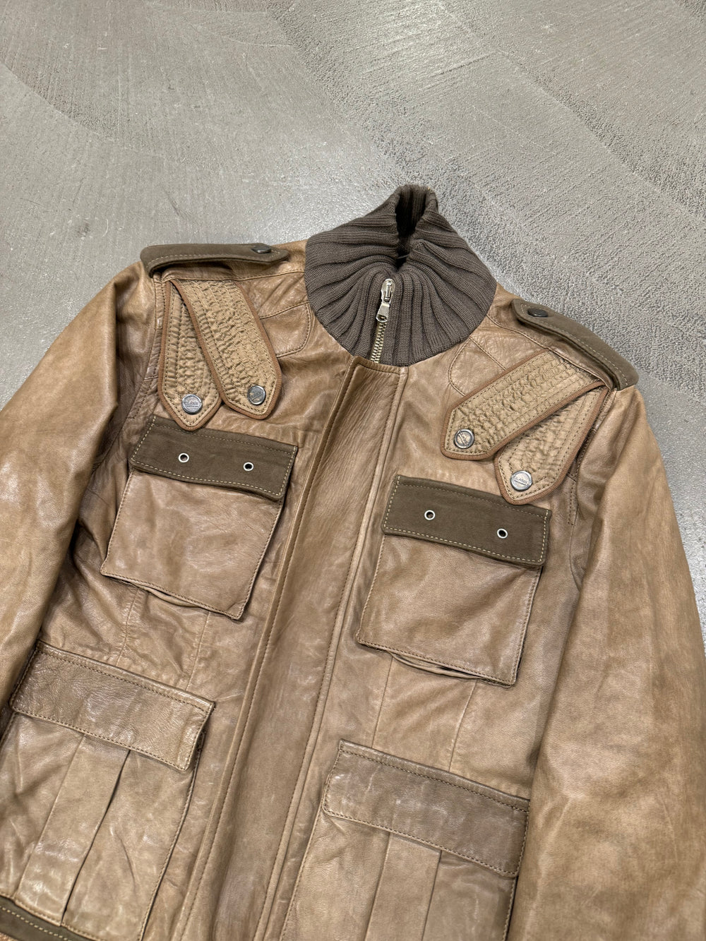 2000s Cavalli sergeant m65 leather jacket