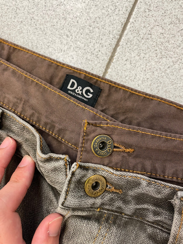 AW2003 D&G double waisted asymmetrical pockets denim