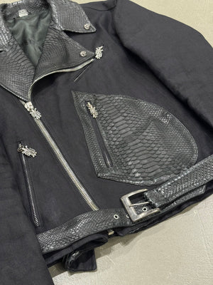 1990s Gianni Versace python leather biker jacket