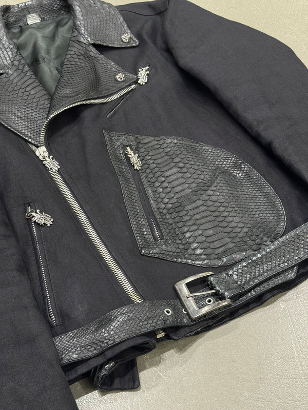 1990s Gianni Versace python leather biker jacket
