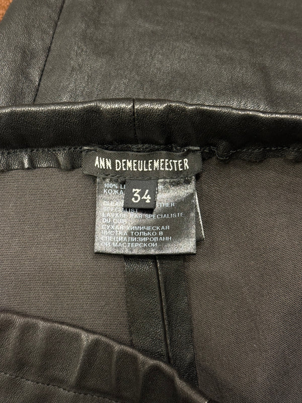 2000s Ann Demeulemeester extra long leather leggings