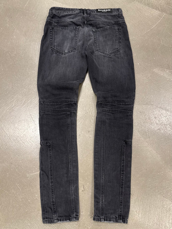 2010s Balmain biker panels denim jeans