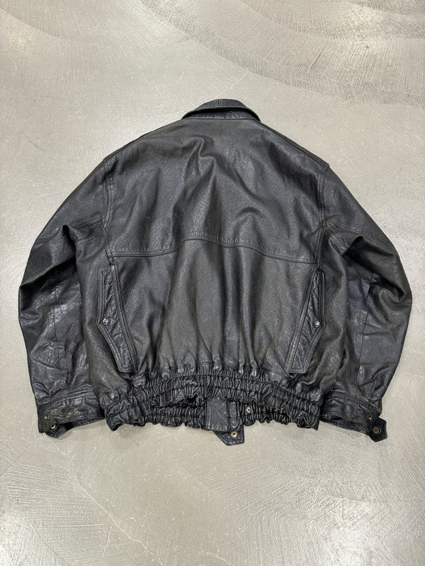 A/W1982 Giorgio Armani leather cargo bomber jacket