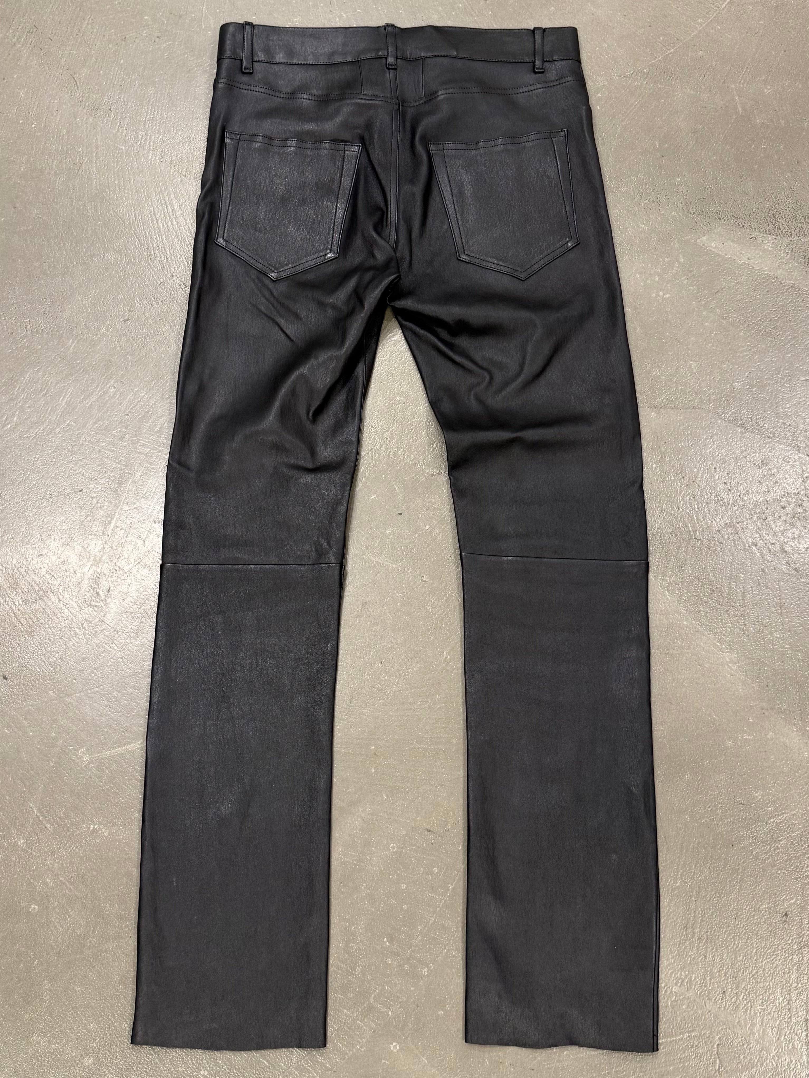 2013 Saint Laurent by Hedi Slimane stretchy leather skinny pants