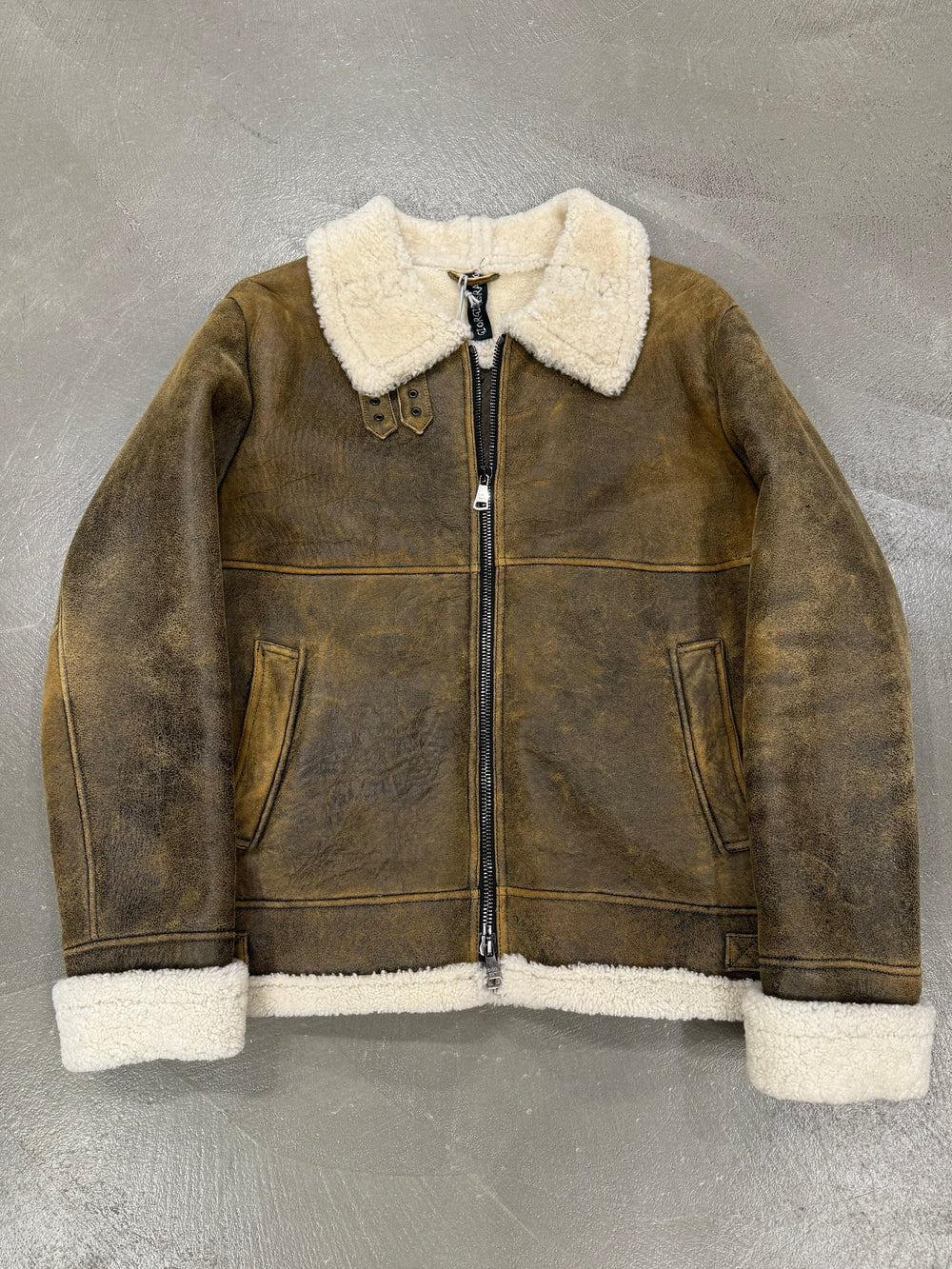 2010s Giorgio Brato distressed real sheepskin NEW