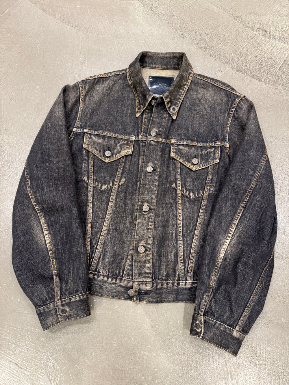 S/S2002 Yohji Yamamoto runway faded denim jacket
