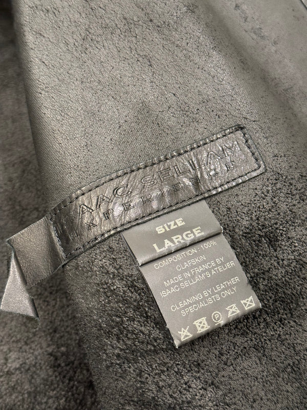 Isaac Sellam artisanal leather jacket with metal spine