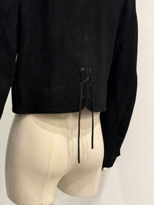 S/S2006 Maison Margiela ‘Replica’ aviator biker cropped suede jacket