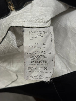 2012 Emporio Armani black leather hooded jacket