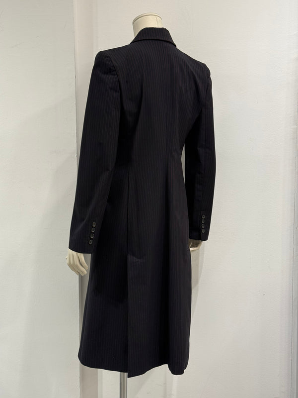 A/W1998 Alexander McQueen “Joan” pinstripe long tailored coat