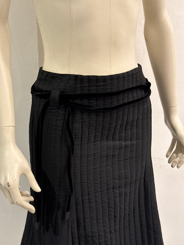 1990s Emporio Armani pleated drawstring midi skirt