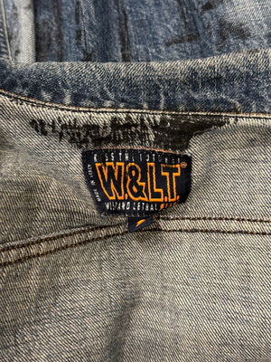 A/W 1997-1998 Walter Van Beirendonck “kiss the future” painted denim jacket