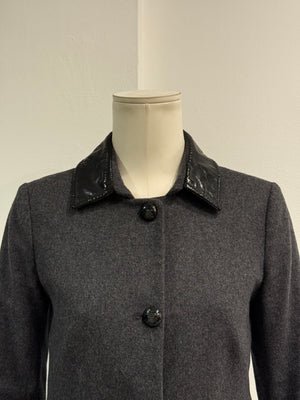 2000s Dolce & Gabbana patent collar wool jacket