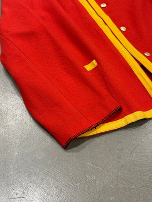 A/W1989-90 Jean Paul Gaultier red wool military jacket with contrast trim