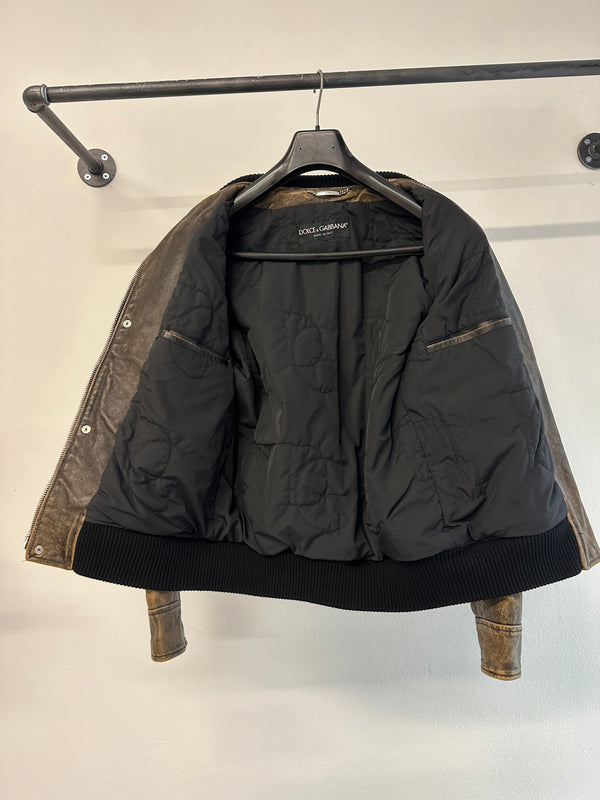 AW2003 Dolce & Gabbana horse leather bomber jacket