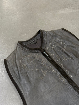 1980s Gianni Versace studded leather vest