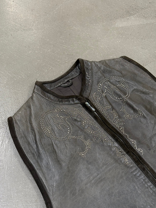 1980s Gianni Versace studded leather vest