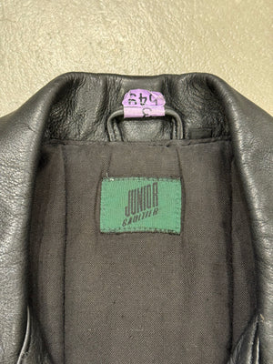 1990s Jean Paul Gaultier Junior cropped biker leather jacket