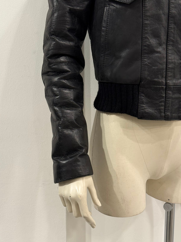A/W2002 Balenciaga by Nicolas Ghesquiere runway aviator leather jacket