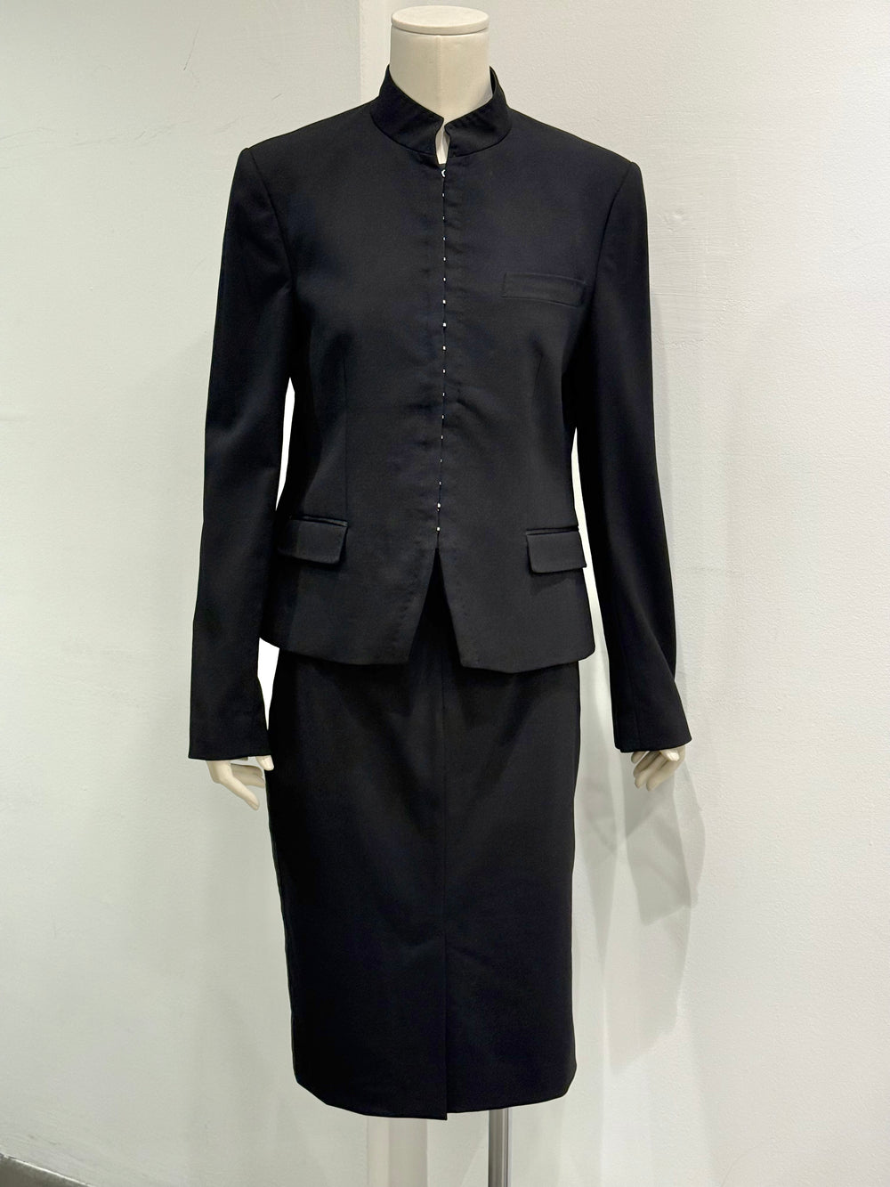 2003 Dolce & Gabbana tailored skirt suit with mandarin collar