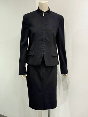 2003 Dolce & Gabbana tailored skirt suit with mandarin collar