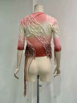 A/W2001 Roberto Cavalli shibori dyed deconstructed cardigan