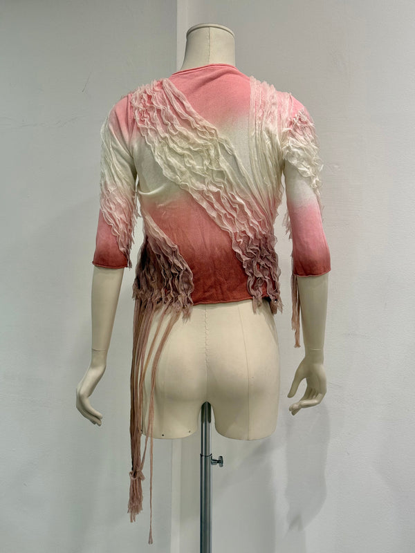 A/W2001 Roberto Cavalli shibori dyed deconstructed cardigan
