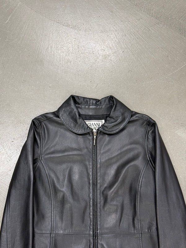 1990s Gianni Versace leather zip jacket