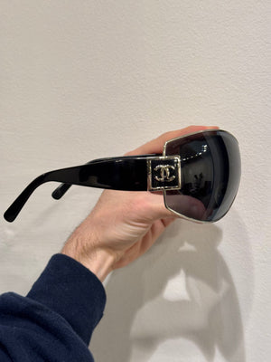2000s Chanel mask visor sunglasses