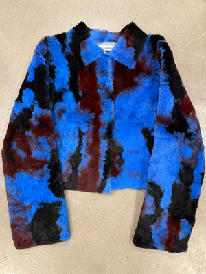 A/W1999 Dolce & Gabbana tie-dyed lapin fur cropped jacket