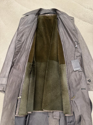 2000s YVES Saint Laurent by Pilati leather trench coat with removable lining