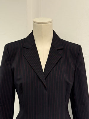 A/W1998 Alexander McQueen “Joan” pinstripe long tailored coat