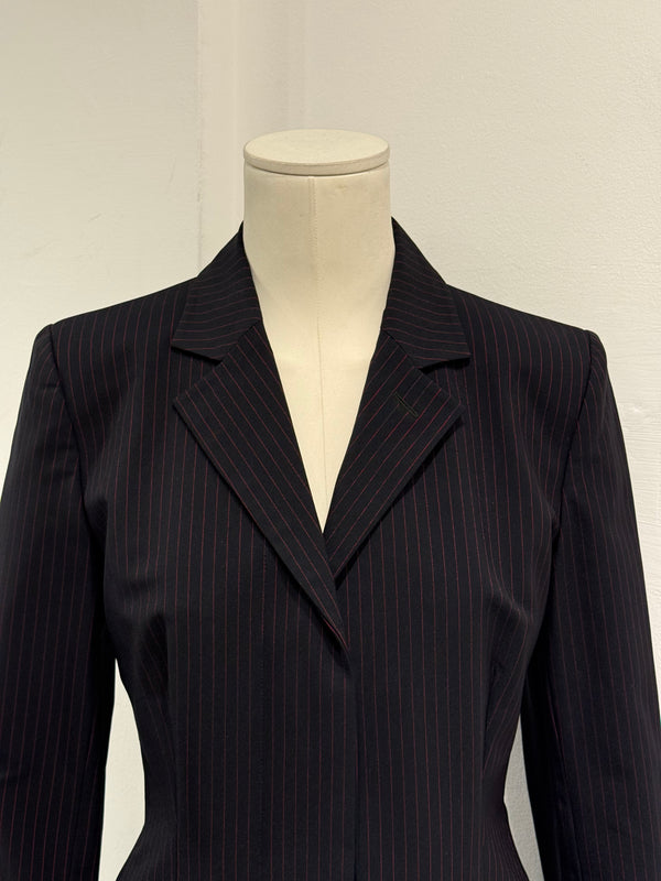 A/W1998 Alexander McQueen “Joan” pinstripe long tailored coat