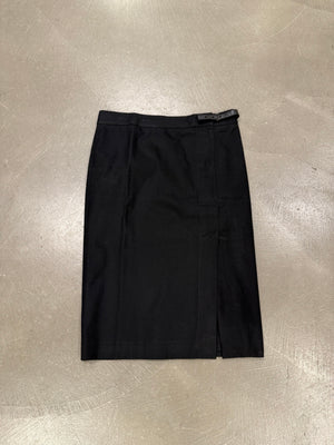 2000s Gucci by Tom Ford wool skirt with leather insert
