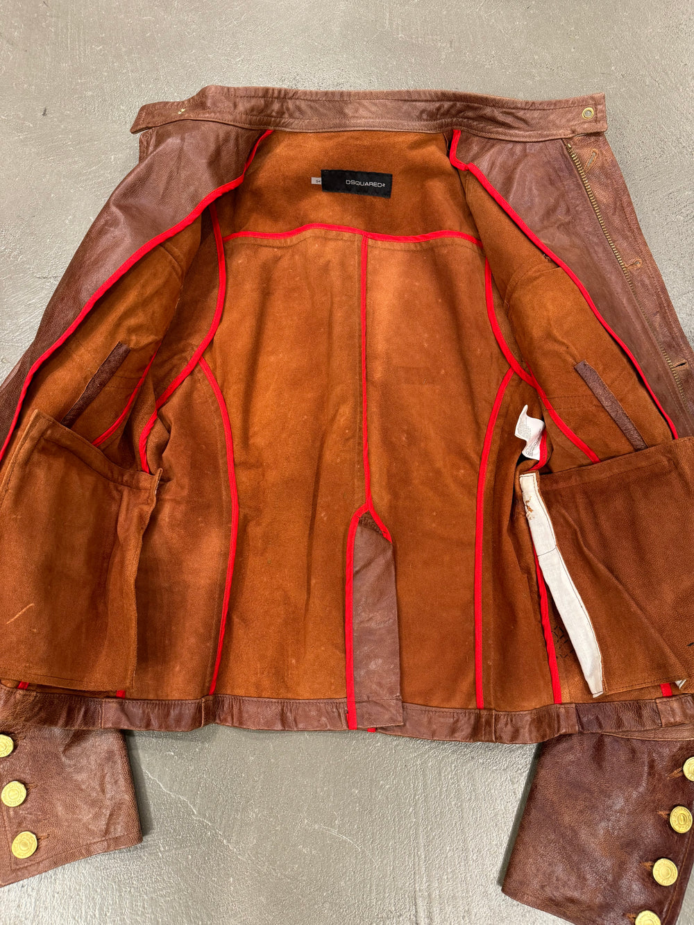 S/S2003 DSquared2 “Civil War” runway military leather jacket