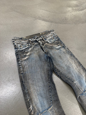 2009 Rick Owens Olmar and Mirta distressed dust denim