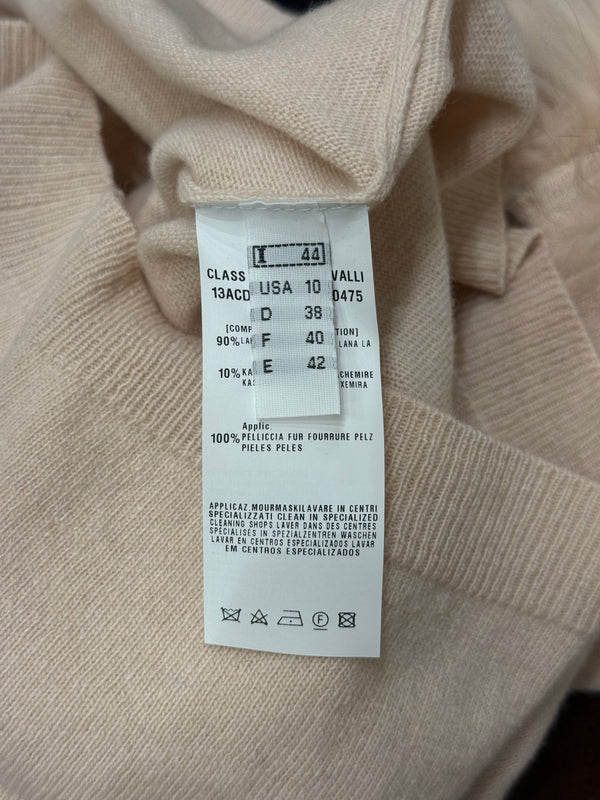 2000s Roberto Cavalli cardigan with fur trimmed cuffs