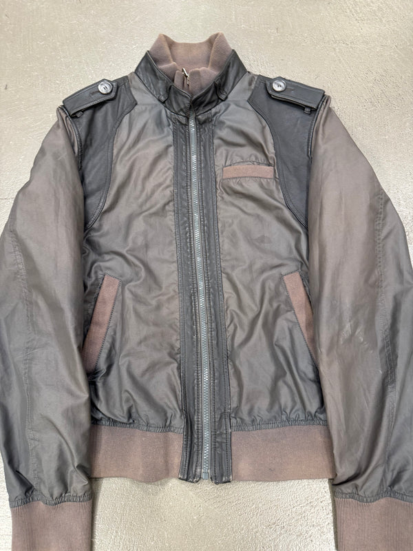 2000s Dolce & Gabbana hybrid nylon/leather light bomber jacket