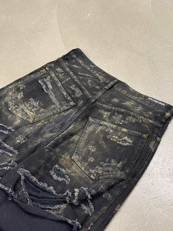 S/S2023 Balenciaga "The Mud Show" destroyed denim