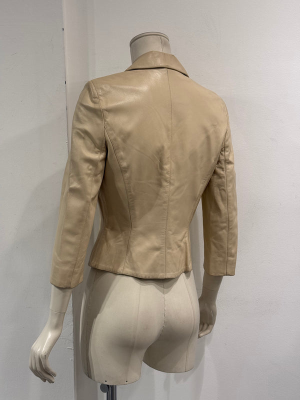 1990s Mugler leather blazer jacket