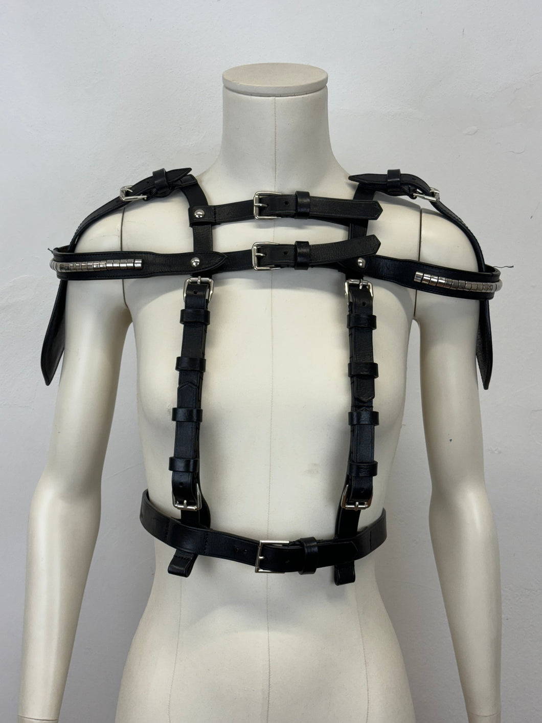 A/W2011 Alexander McQueen bondage leather studded harness