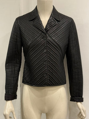 1990s Loewe paneled cropped leather jacket