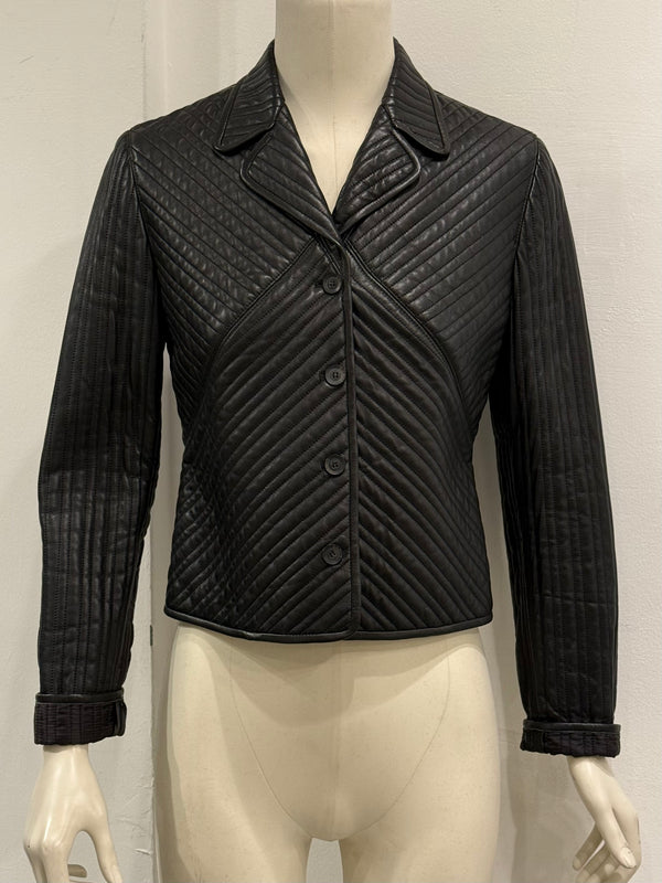 1990s Loewe paneled cropped leather jacket