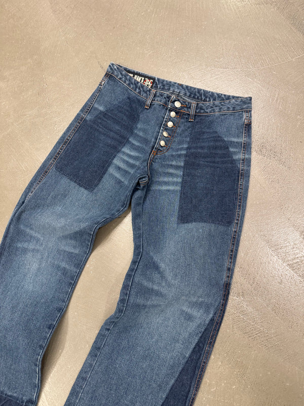 S/S 2003 Jean Paul Gaultier flared patchwork jeans