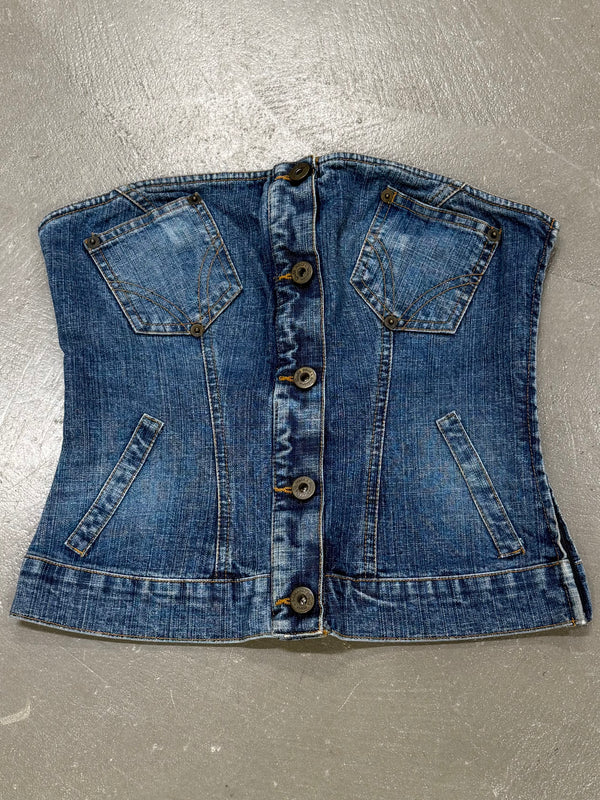 2000s Dolce & Gabbana denim pocket corset