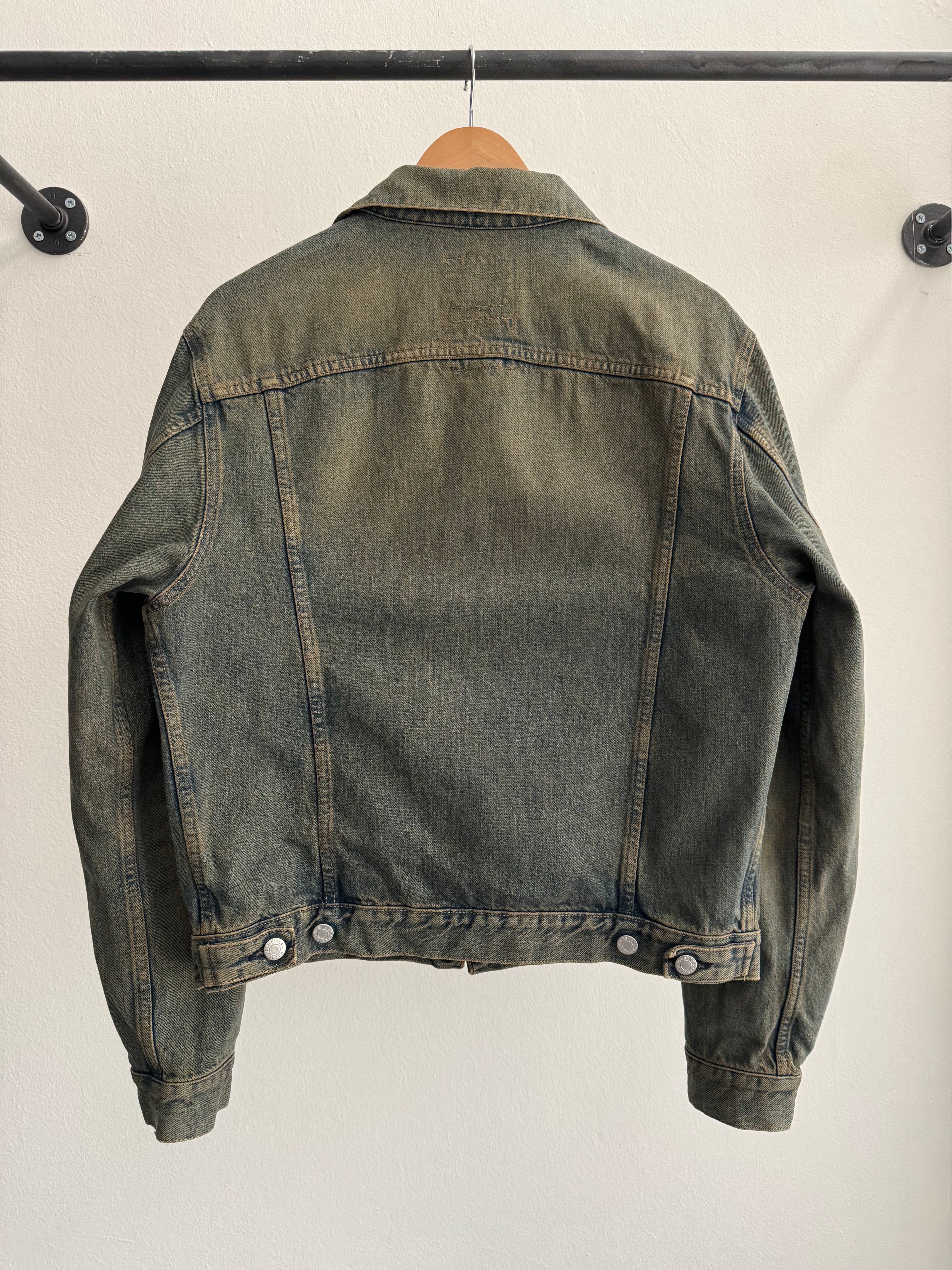 1998 Helmut Lang vintage stained denim jacket