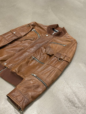 S/S2004 Dolce & Gabbana runway military zip leather jacket